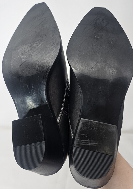 Fly London Ivon Smoke Leather Ankle Snip Boots Sz EU38 US7-7.5 Silver Metallic - Picture 9 of 14